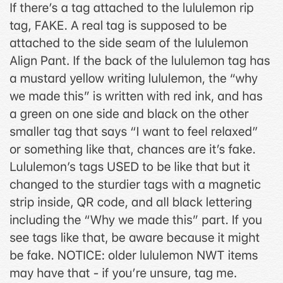 ***Lululemon Align PSA - How to spot FAKES*** - Picture 5 of 8